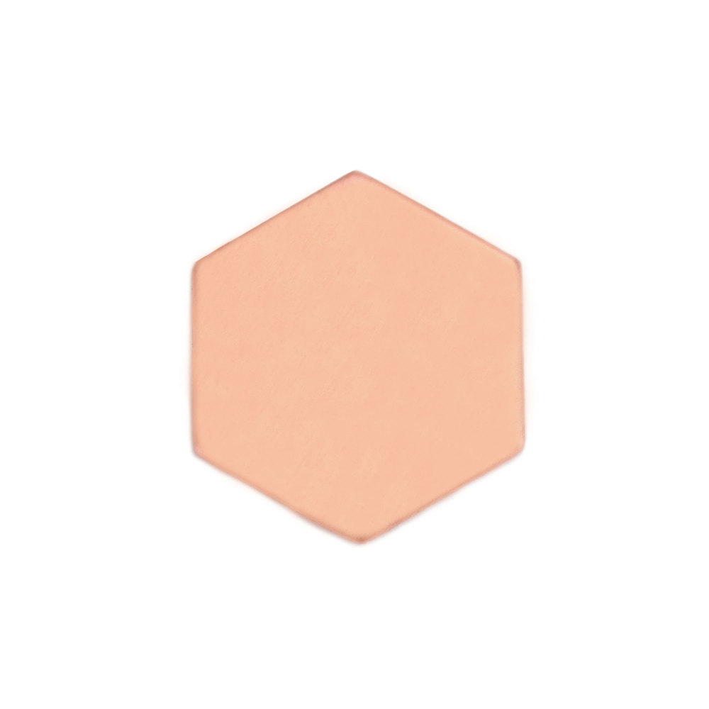Metal Stamping Blanks Copper Hexagon 22mm (.87"), 18 Gauge, Pack of 5
